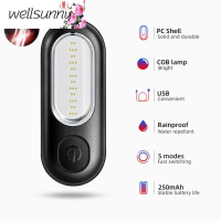 Wellsunny Light จักรยานด้านหลัง USB ชาร์จจักรยานไฟท้ายหลายความปลอดภัยเบรกเตือนขี่จักรยานอุปกรณ์