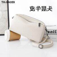 Leather oblique satchel female 2023 new contracted head layer cowhide small bag bag fashion one shoulder bag