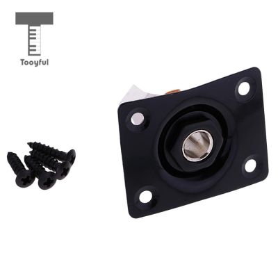 ：《》{“】= Rectangle Guitar Bass Output Jack Plate W/ Socket Screws For Electric Gb Ep Guitar