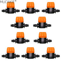 MUCIAKIE 10PCS Miniature พลาสติกปิดข้อต่อวาล์วตัวเชื่อมต่อสำหรับ 4/7mm ท่อสวนน้ำชลประทานท่ออะแดปเตอร์ Barb-Shief