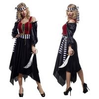 CP57.3 ชุดโจรสลัด โจรสลัด ไพเรทออฟเดอะแคริบเบียน แจ็ก สแปร์โรว์ Dress for Pirates Jack Sparrow Suit Pirates of the Caribbean Costume Party Movie Cosplay Fancy Outfit