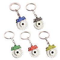 【cw】 Metal Brake Disc Keychains Cartoon Car Rim Pendant Student Lovers ！