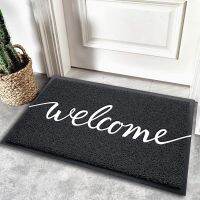 Home Carpet Modern Style Hello/Welcom Letter Print Floor Mat Rectangle Footcloth for Entryway Living Room