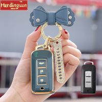 Hardingsun เคส Kunci Remote Mobil TPU นิ่มปลอก Fob สำหรับ Mitsubishi Xpander Outlander 3 ASX Colt Lancer Grandis Pajero Sport Eclipse Cross Montero Xpander ซอง Fob ระยะไกล