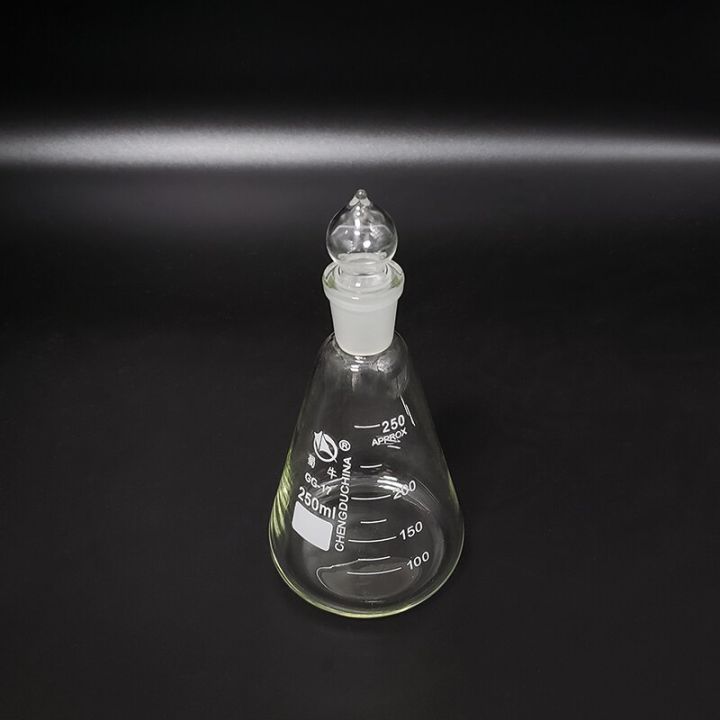 in-stock-bkd8umn-ฟลาสค์รูปทรงกรวยที่มีกราวด์ในมาตรฐานฝาปิดกระจกความจุ19-26ขวดทดลองพลาสติกปากมาตรฐาน