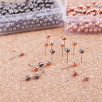 400 PCS Gold Silver Color Map Tacks Push Pins  with  Round Plastic Head and Steel Point Thumb Tacks Pin Office School Clips Pins Tacks