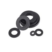 10/50 buah hitam nilon datar pencuci M2 M2.5 M3 M4 M5 M6 M8 M10 M12 pesawat Spacer cincin isolasi Gasket untuk sekrup baut