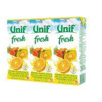 ?ส่งฟรีไม่มีขั้นต่ำ? (แพ็ค 3) Unif Fresh น้ำผสมผักและผลไม้รวม (แครรอท / ผักผลไม้รวม / ผักใบเขียว) 180 มล.  RT1.13370!! ราคาพิเศษ!!