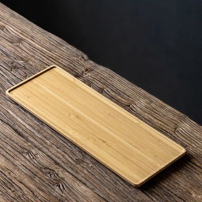 Rectangle Square Storage Plate Bamboo Bread Fruit Dishes Saucer Tea Tray Dessert Dinner Plates