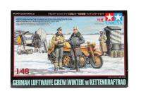 Tamiya 32412 148 SCALE MODEL Kit German luftwaffe CREW (ฤดูหนาว) พร้อม CHAIN motorcycle Building