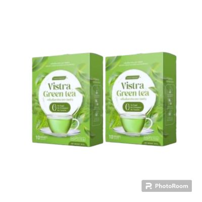 Vistra green tea ชาสมุนไพร ชาเขียววิสต้า เผาผลาญไขมัน อร่อยอิ่มนาน บรรจุ 20 ซองชา ( 2 กล่อง)