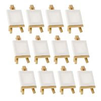 H05B Mini Wood Easel Set For Painting Drawing School Student Artist Supplies, 12 Pack