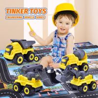 DIY Screw dismounting engineering car excavator bulldozer transport car children 39;s creative tools educational model toy gift