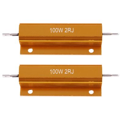 2X Gold Aluminum Clad Power Resistor Resistance 100W, 2 Ohm 2R