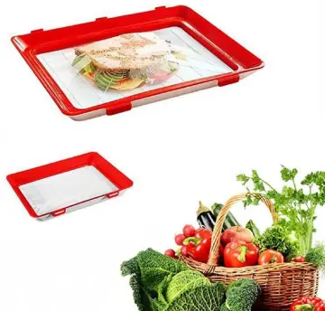 Food Preservation Tray Creative Plastic Kitchen Food Storage Tray Food Fresh  Organizer Reusable Serving Trays