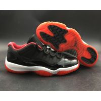 2023 Original J 11 Low Bred Black and Varsity Red White sports shoes LJR high quality E407