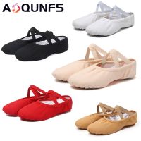 hot【DT】 AOQUNFS Ballet Shoes Adult Children Slippers Soft Sole Canvas Training for