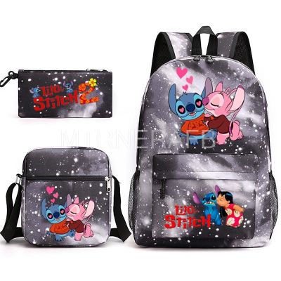 ►❁❂ Disney Stitch School Bags For Girls Boys Kids Backpack 3pcs/set Children Book Bag Schoolbags Orthopedic Student Backpacks