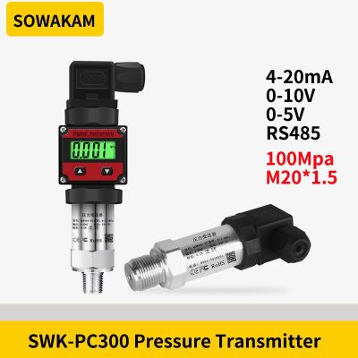 ✘☄№ 100Mpa Water Oil Fuel Gas Air Pressure Sensor M20x1.5 DC12V 4 20mA 10V 5V RS485 Optional Pressure Transducer Sensor SWK PC300