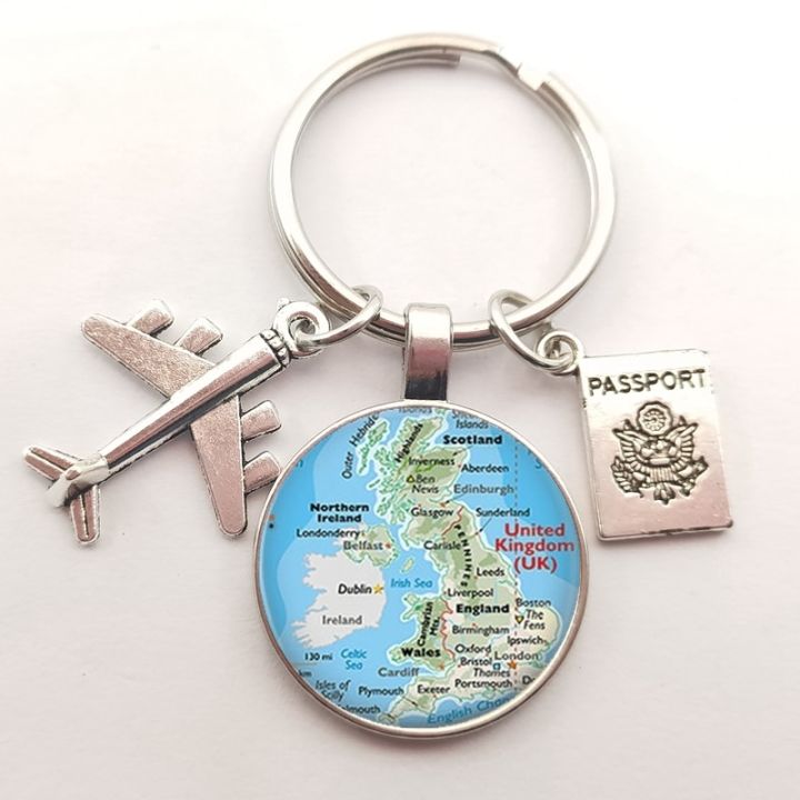 vintage-world-travel-city-keychaines-นครนิวยอร์กฟลอเรนซ์ฟินแลนด์ลอสแอนเจลิสแอฟริกาแผนที่บ้านเกิดของสหราชอาณาจักรแผนที่พวงกุญแจวงเดอะบีทเทิลส์-ysk396พวงกุญแจ