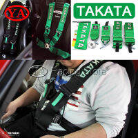 คาดเข็มขัดนิรภัยรถ4pt TAKATA 3นิ้วสีเขียว/สีดำ