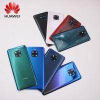 เหมาะสำหรับ Huawei Mate 20 Pro หลังกระจกที่อยู่อาศัยที่คลุมด้านหลังประตูแบตเตอรี่อะไหล่ที่มีเลนส์กล้องถ่ายรูปและติดกาว