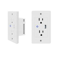 New Design 2 Way Double Power Home Outlet 15A Tuya Timer APP WiFi Smart Wall USB Socket Switch Ratchets Sockets