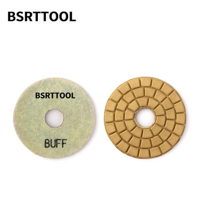 BSRTTOOL 2pcs 3 White Diamond Pad Resin Advanced Polishing Disc For Granite Marble Buffing Disc