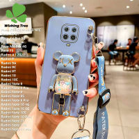 สำหรับ Xiaomi Redmi Note 11 Pro 11S 11 10 Pro 10S 10S 9 Pro 9S 9 8 Pro Redmi A1 9 9A 9C 9T 10 10C Poco X3 Pro F3 M3 M4 Pro X3 GT X4 Pro เคสแฟชั่นสุดหรูตัวยึดหมุนได้สำหรับแคนดี้ทอยเคสโทรศัพท์ชุบแบบรวมทุกอย่างพร้อมเชือกแขวน