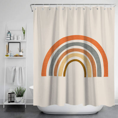 Morandi Simple Strokes Shower Curtain 100 Polyester Simple Korean Style Shower Curtain Bathroom Set Waterproof Shower Curtain