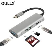 [HOT HAIXWLXKWW 589] OULLX Type C Hub USB-C Docking Station เครื่องอ่านการ์ด USB3.0 Combo อลูมิเนียมอัลลอยด์สำหรับอะแดปเตอร์โน้ตบุ๊ค