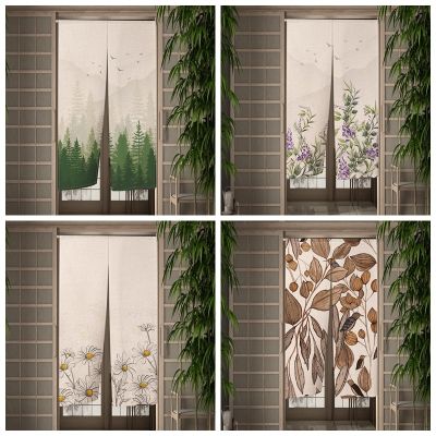 Fashion 2023 North INS door curtain wall plant simple zoning printing, hanging decoration curtains, living room, balcony curtain wall