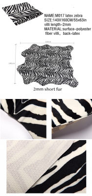 2019 fashion Cowhide rug zebra stripe carpet white tiger leopard faux skin fur villi black bear mat sheep Cushion
