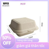 ?【HOT SALE】MUXI เบนโตะกล่องอาหารกลางวันแบบใช้แล้วทิ้ง10ชิ้นภาชนะใส่อาหารเค้กขนมกล่องเบนโตะ