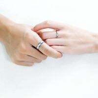 OLEVS แหวนผู้หญิง แหวนผู้ชายเครื่องประดับสแตนเลสแหวนเกลี้ยงแหวนเพชรคู่Couple Rings