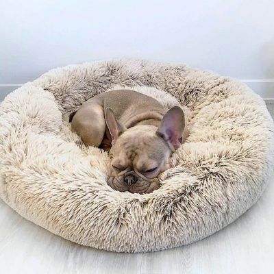 [pets baby] Dropship FauxDog เตียงกระดูกโดนัทแมวเตียงสัตว์เลี้ยงสำหรับ Dropship Cama Perro สุนัข-ตนเองร้อนในร่มรอบหมอน Cuddler