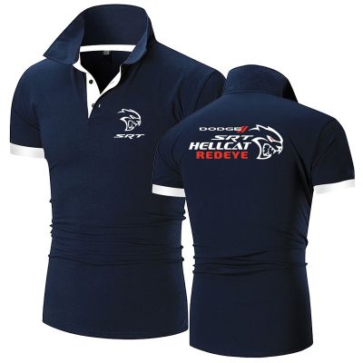 เสื้อโปโลสำหรับผู้ชายแบบทางการเสื้อโปโลแบบลายซัมเมอร์แฟชั่นใหม่ SRT Hellcat 2022เสื้อยืดแนวฮาราจูกุแนวสปอร์ตลำลองผ้าฝ้ายแขนสั้นใส่สบาย