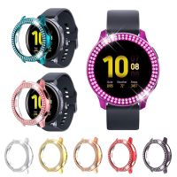 นาฬิกา2เคสสำหรับ Galaxy รุ่นใหม่สำหรับ Samsung Galaxy Watch Active2 PC แบบแข็งสุดหรู40มม. 44มม. เคสห่อหุ้มกันชนเคสโทรศัพท์ติดเพชร