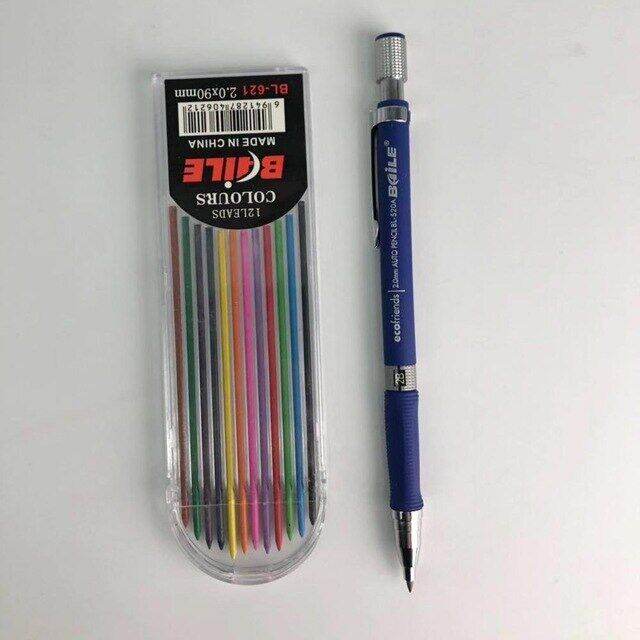 2.0mm mechanical pencil 2B press drawing writing pencil 12 color Engineering drawing pencil Lazada