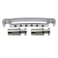 FLEOR Electric Guitar Bridge Tailpiece พร้อมกระดุมสำหรับกีตาร์ LP,Chrome