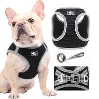 【DT】Breathable Adjustable Dog Cat Collars For Chihuahua Small Large Dogs strap reflective puppy rope pet supplies Dog Harness Vest hot 1