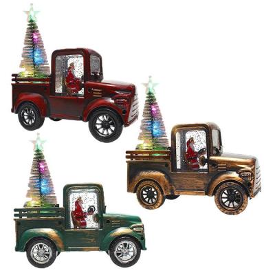 Christmas Truck Vintage Handcrafted Metal Truck Decor Pickup Truck Car Model Ornaments for Christmas Table Top Decoration practical