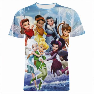 Disney T-Shirts Tinker Bell and the Pirate Fairy Cartoon Anime Girl 3D Print Streetwear Men Women Fashion T Shirt Kids Tees Tops