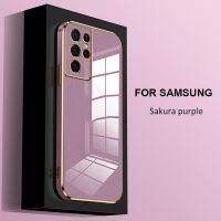 [ฮอต K] เคสซิลิโคนชุบสี่เหลี่ยมสำหรับ Samsung Galaxy S21อัลตร้า S22บวก FE S21Plus เคสกันน้ำป้องกันกล้อง S21เคสอัลตร้า