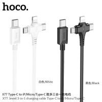 Hoco X77 3in1  3 หัว 2A ชาร์จ ความยาว 1 เมตร Lightning  / Micro / TYPE-C Original Series Speed Charging USB-C Cable