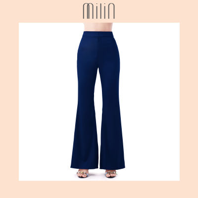 [MILIN] High waist flare Silk satin pants กางเกงเอวสูงขายาวผ้าซาติน Camino Pants