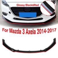 ชุดลิ้นกันชนหน้าสีแดงดำเงาสำหรับ Mazda 3 Axela 2014 2017