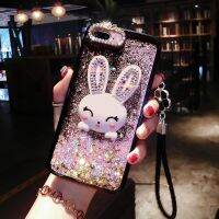 [COD] Suitable for mobile phone shell lanyard reno7 womens bracket quicksand rabbit A11 personality a8 creative a92S rhinestone