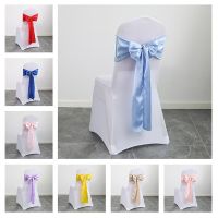 Colourful Satin Sash Wedding High Quality Chair Bow For Chair Covers Sash Birthday Party Hotel Show Decoration Wholesale Sofa Covers  Slips