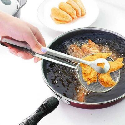 ✵ Multi-functional Filter Spoon With Clip Stainless Steel Fine Mesh Wire Oil Strainer Fried Food Net Kitchen Gadgets Cook Tools